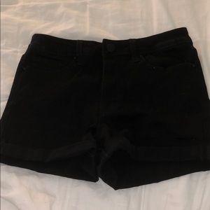 black denim shorts